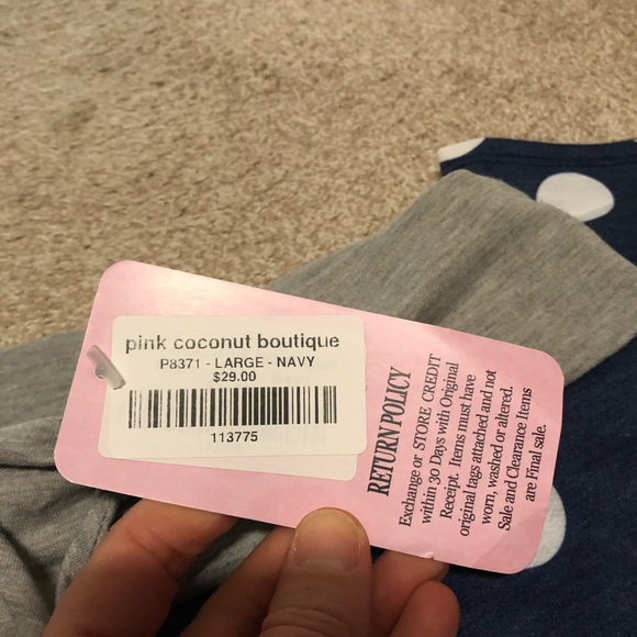 NWT Navy with white polka dot pj pants - Picture 2 of 3